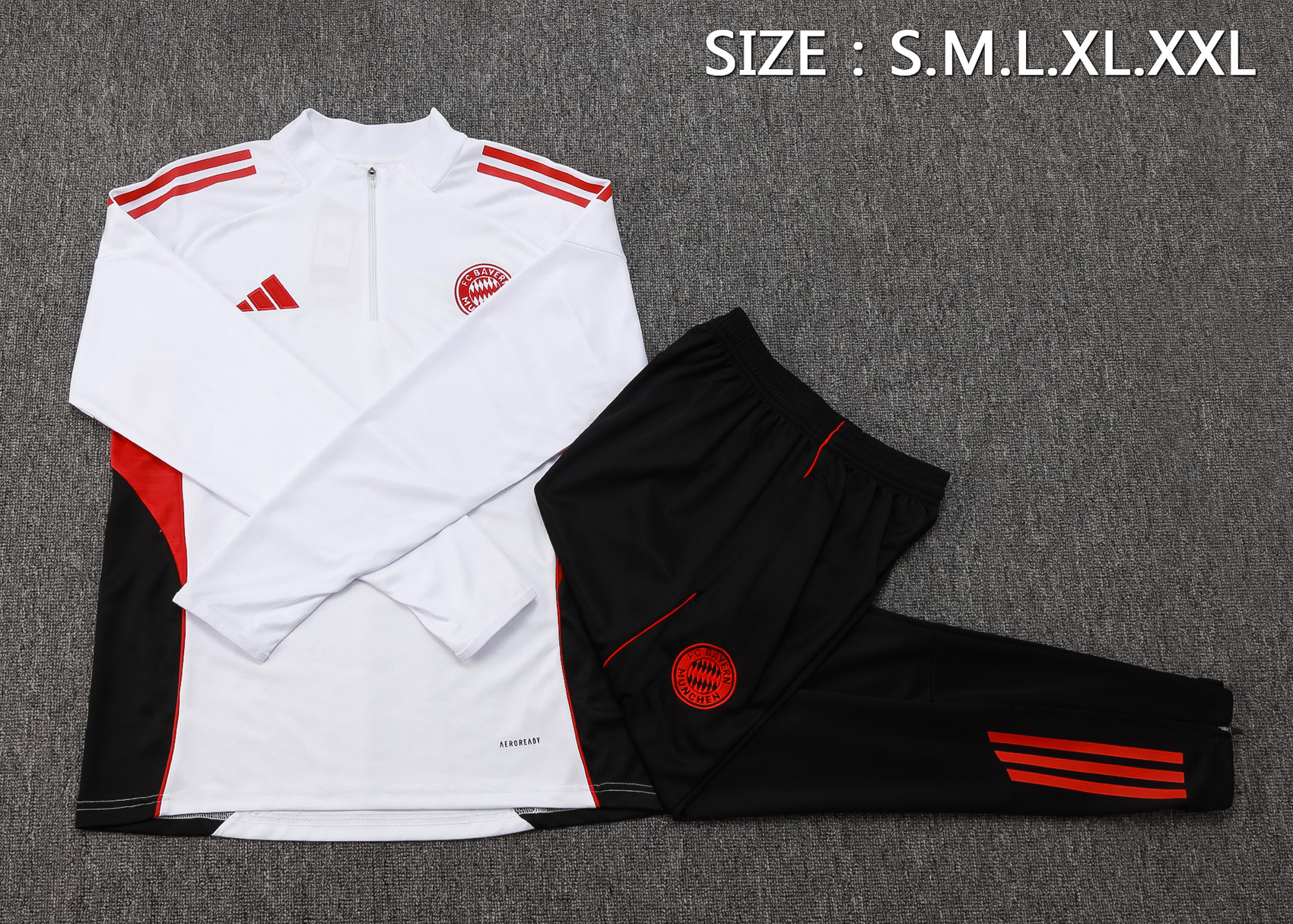 Bayern Munich Training Kit (Sweatshirt+Pants) White 2025/26 - Image 4