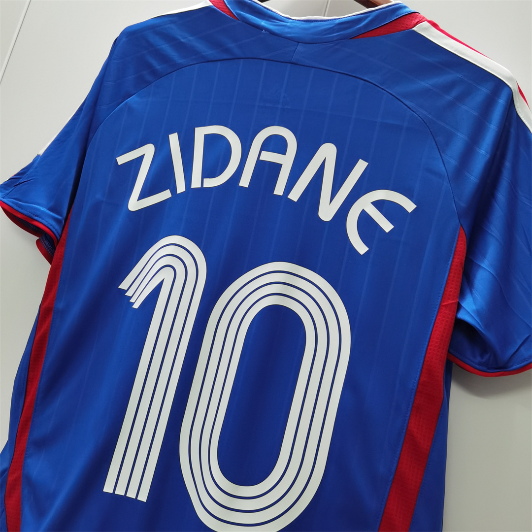 Zidane#10 France Retro Soccer Jersey Home Shirt World Cup 2006 - Image 5