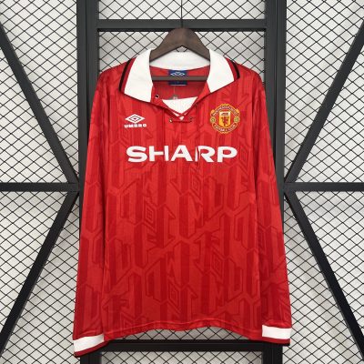 Manchester United Retro Home Long Sleeve Football Jersey Shirt 1992/94