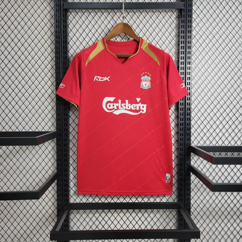 Liverpool Retro Football Jersey Home Custom Shirt 2005/06