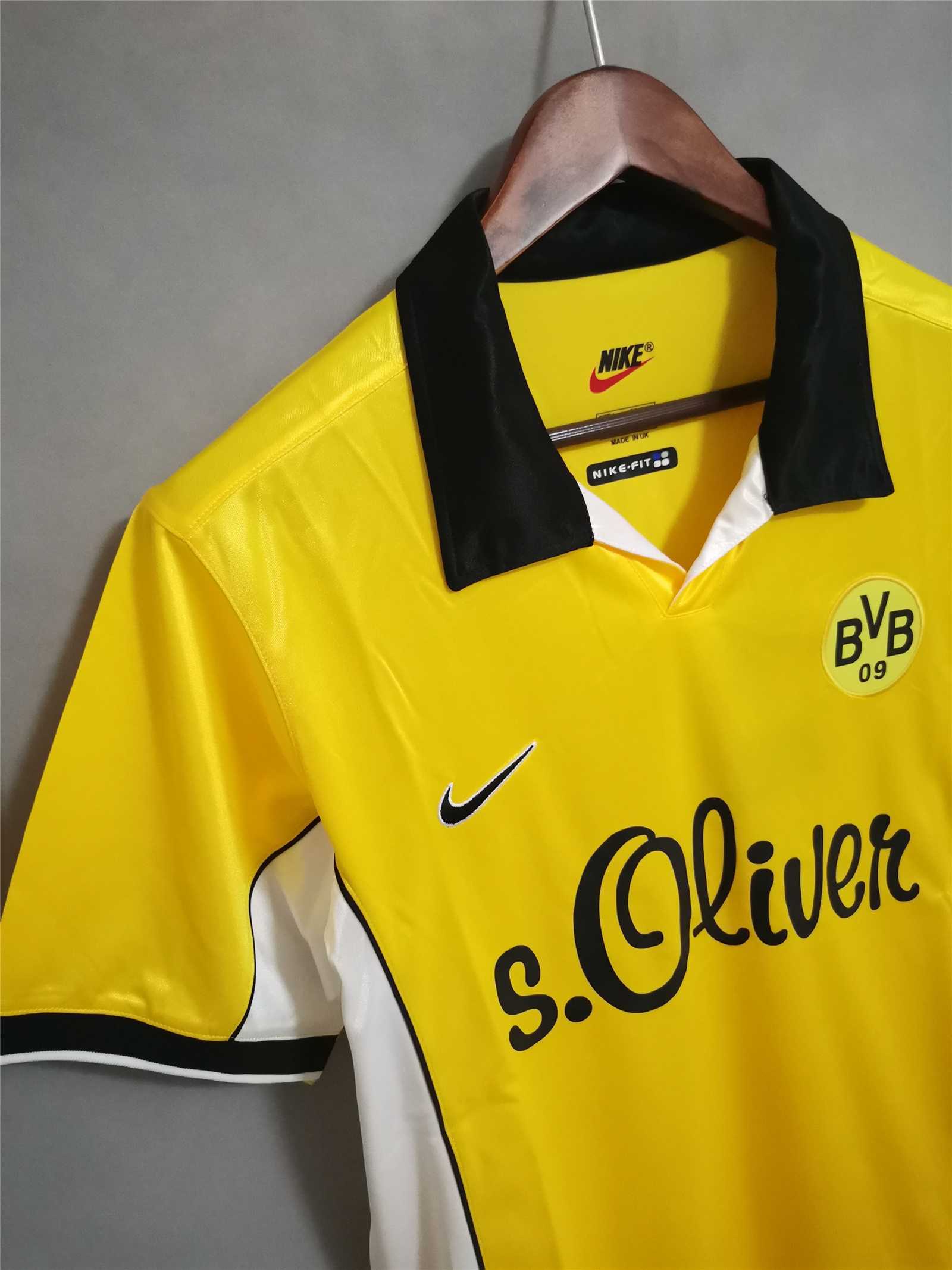 Borussia Dortmund Retro Jersey Home Soccer Shirt 1998-99 - Image 2