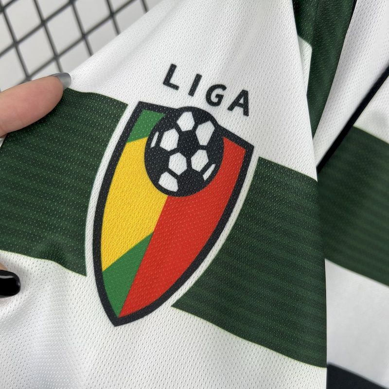Sporting CP Retro Soccer Jersey Home Long Sleeve Custom Shirt 2001/03 - Image 5