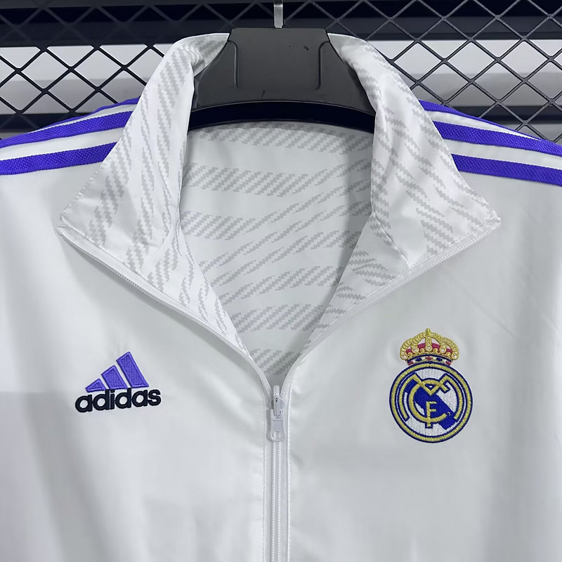 Real Madrid Reversible Double-Sides Windbreaker Jacket White&Gray 2025-26 - Image 6