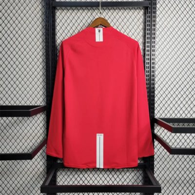 Alternative view of Manchester United Retro Home Long Sleeve Football Jersey Shirt 2007/08