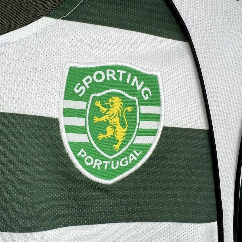 Sporting CP Retro Soccer Jersey Home Long Sleeve Custom Shirt 2001/03 - Image 3