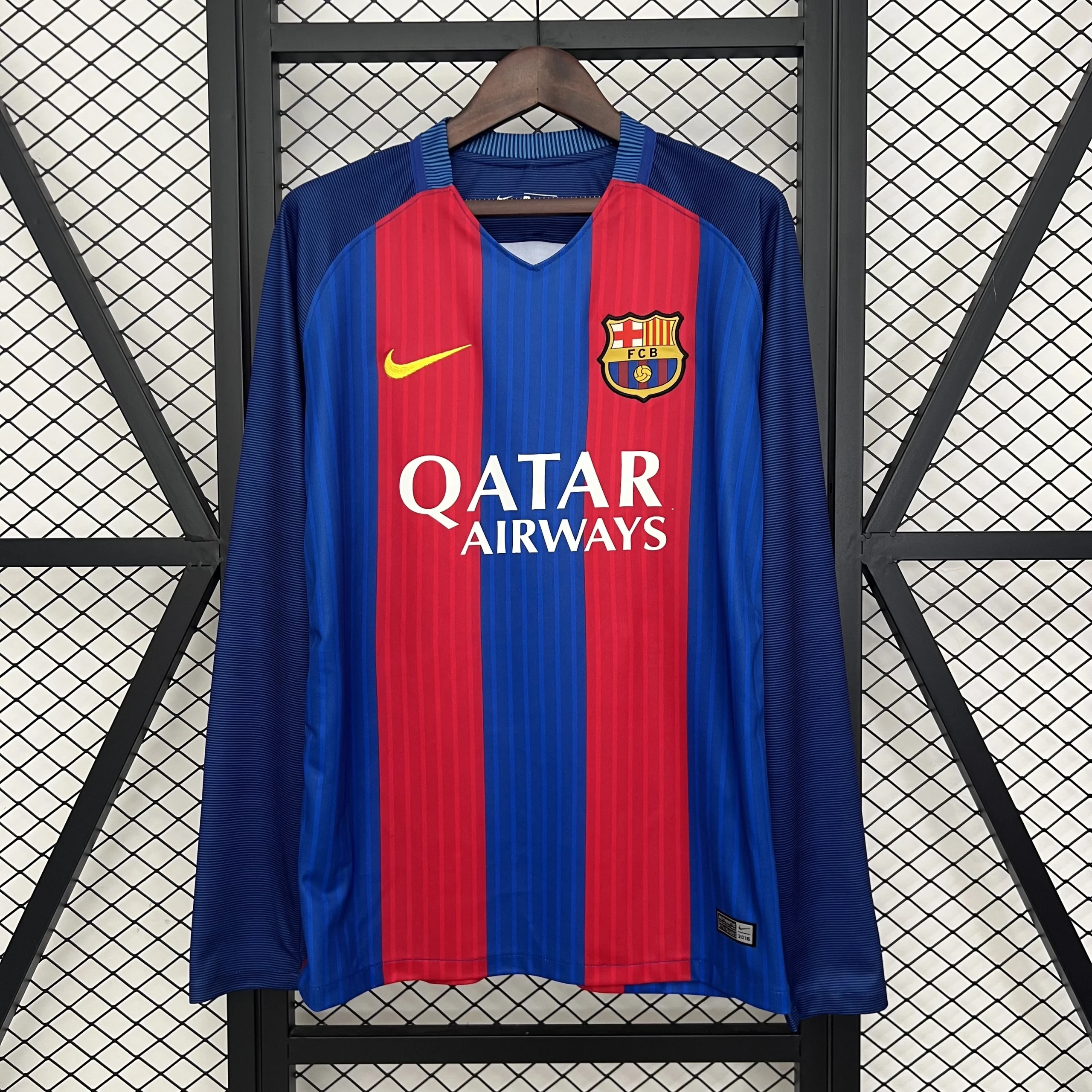 Barcelona Retro Jersey Home Long Sleeve Soccer Shirt 2014-15