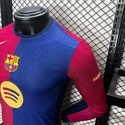 Alternative view of Soccer Jersey Barcelona Home Shirt Long Sleeve 2024/25-Spotify Logo Without Text