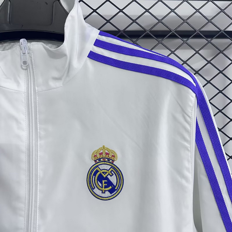 Real Madrid Reversible Double-Sides Windbreaker Jacket White&Gray 2025-26 - Image 5