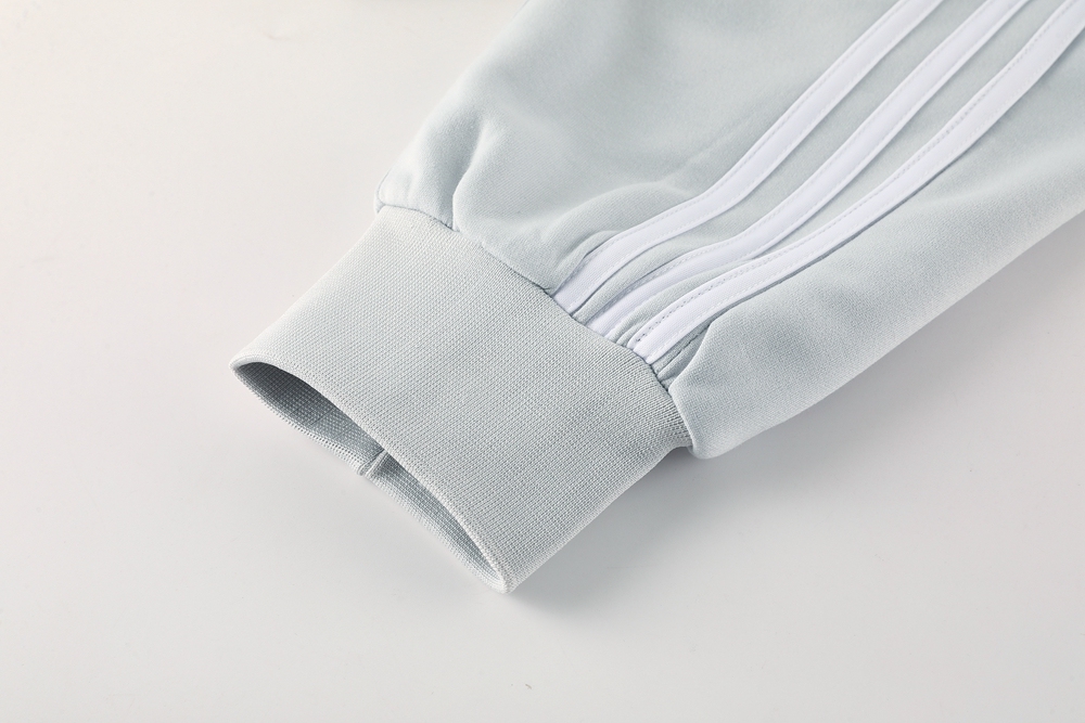 Real Madrid Hoodie Training Kit (Sweatshirt+Pants) Light Grey 2025/26 - Image 5