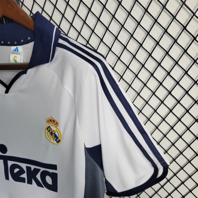 Real Madrid Retro Jersey Home Custom Soccer Shirt 2000-01 - Image 6