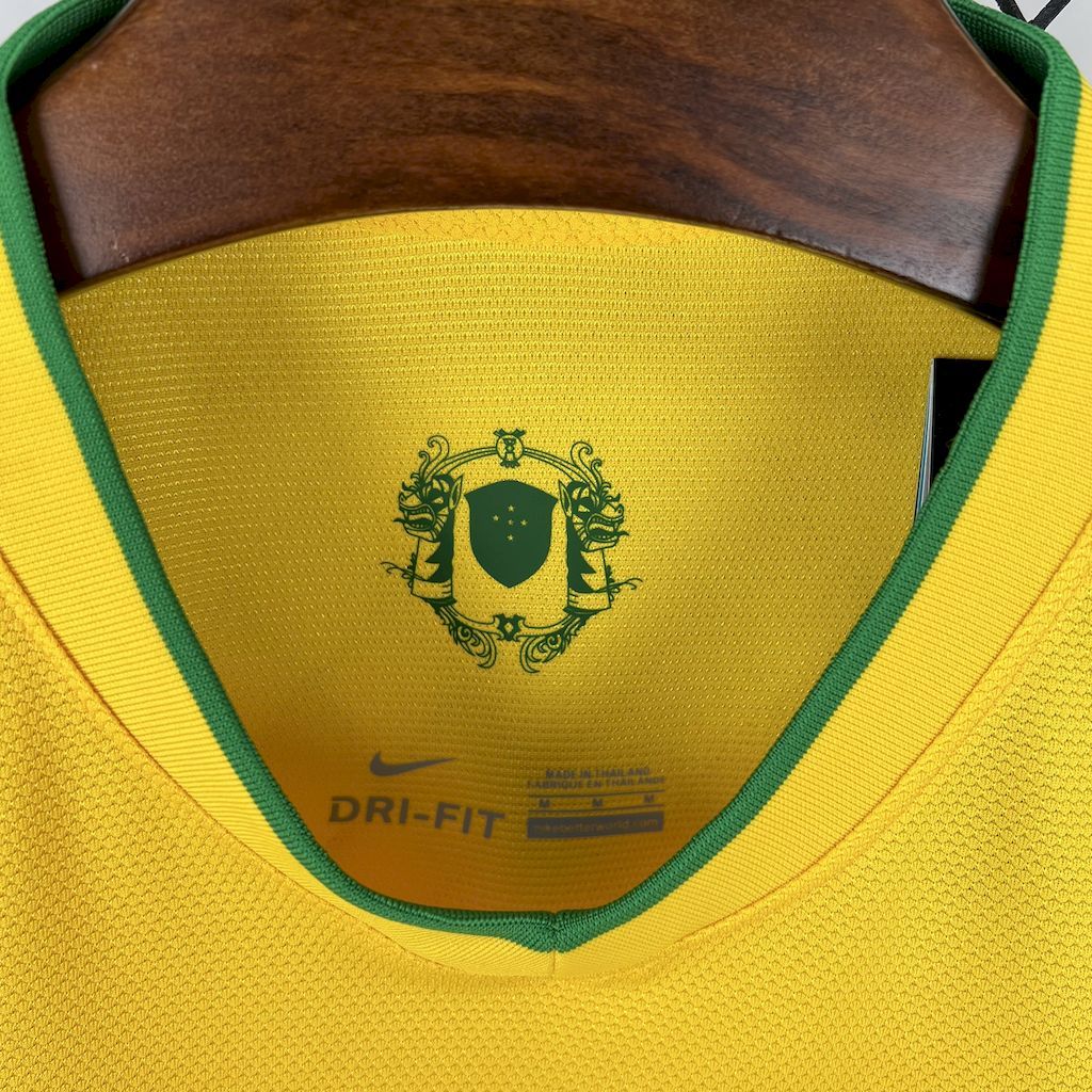 Brazil Retro Jersey Custom Home Soccer Jersey 2012 - Image 3