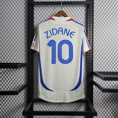 Zidane#10 France Retro Soccer Jersey Away Shirt World Cup 2006