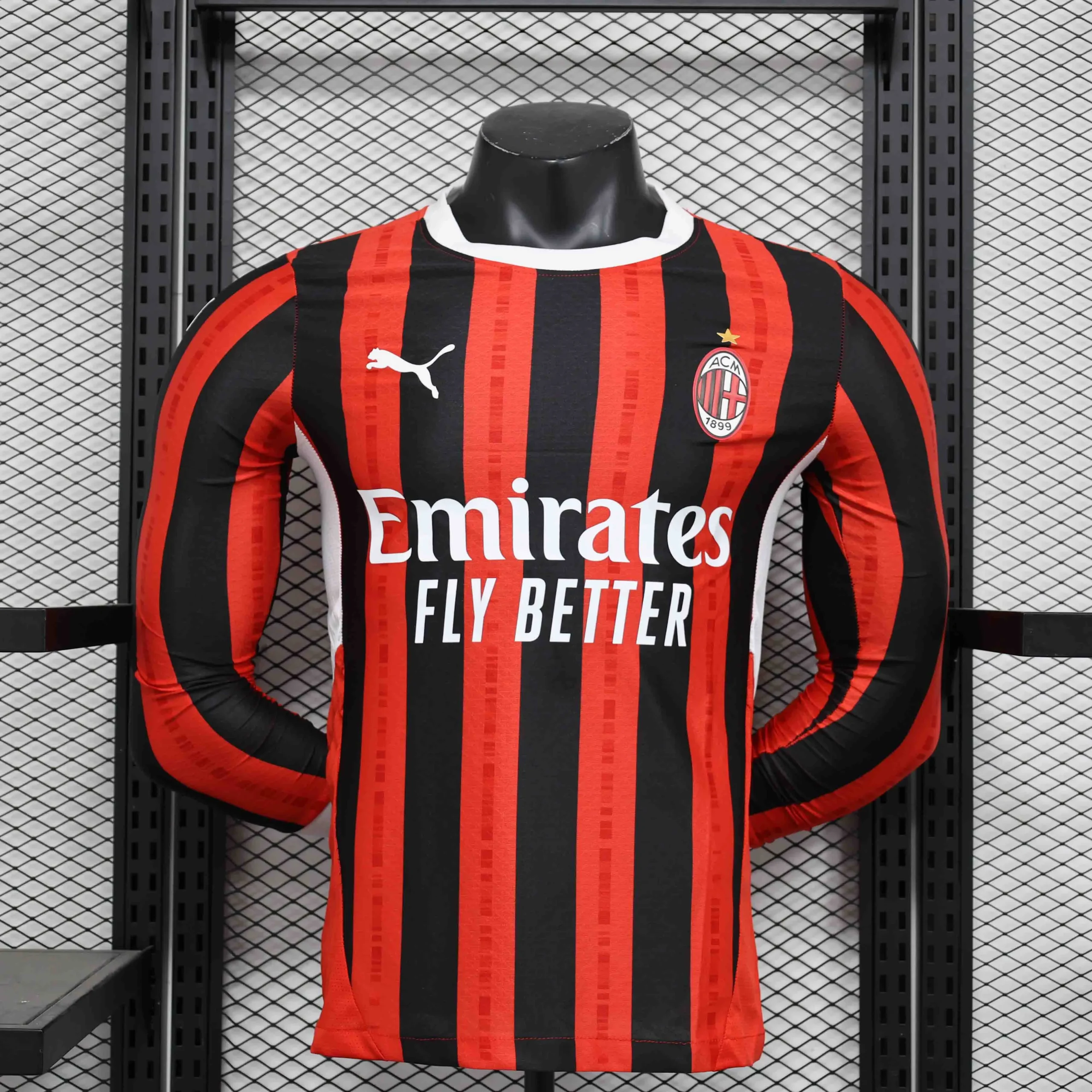 AC Milan Soccer Jersey Home Long Sleeve Shirt 2024/25