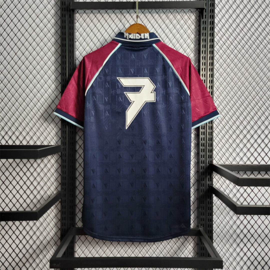 West Ham United Retro Football Jersey Iron Maiden Home Joint Board Shirt 1999/01 - Image 2