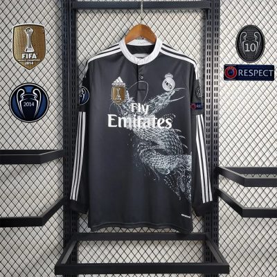 Real Madrid Retro Jersey Third Away Custom Long Sleeve Soccer Shirt 2014/15