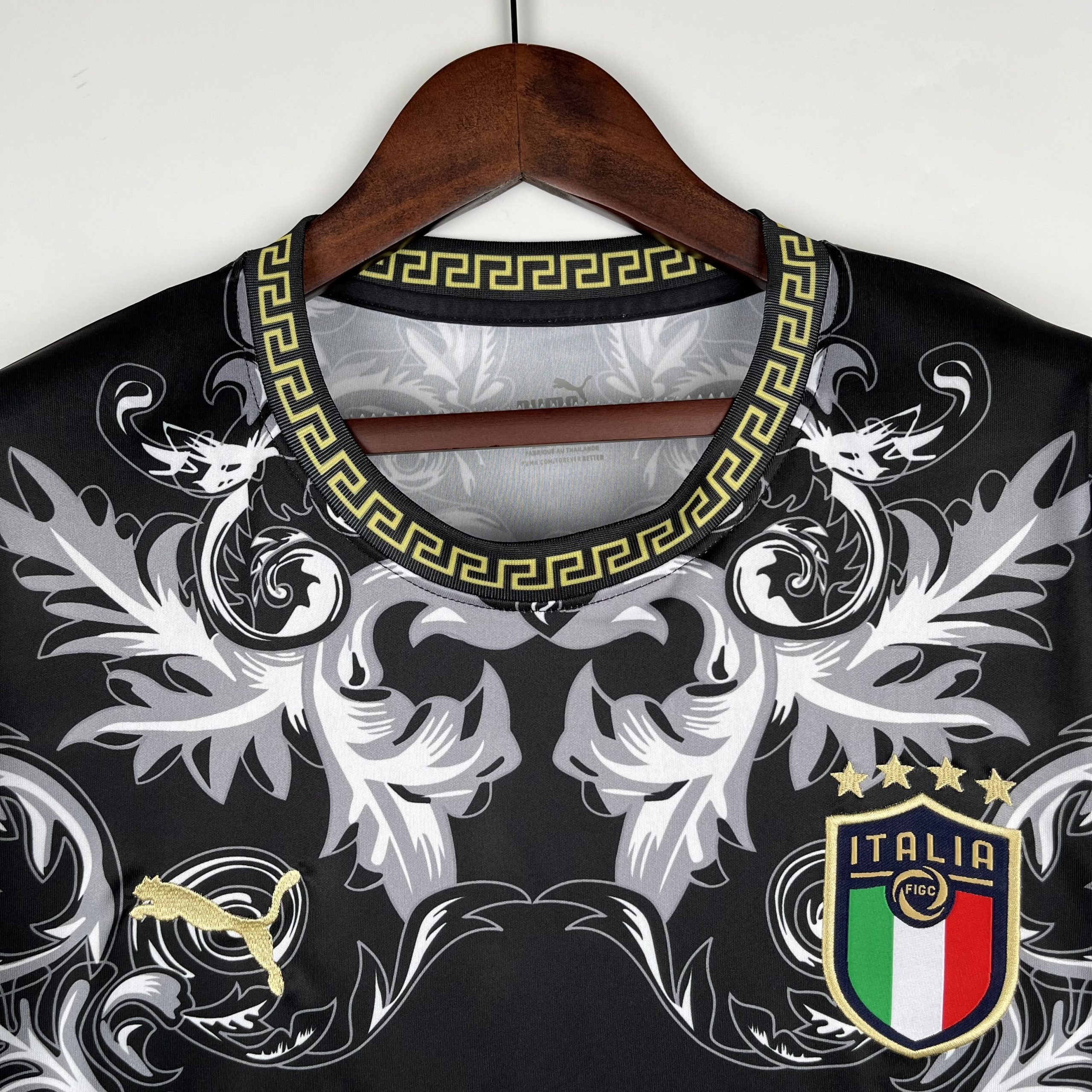 Italy Soccer Jersey x Versace Black Special Edition Custom Shirt 2024 - Image 5