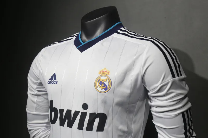 Real Madrid Retro Jersey Home Long Sleeve Soccer Shirt 2012/13 - Image 4