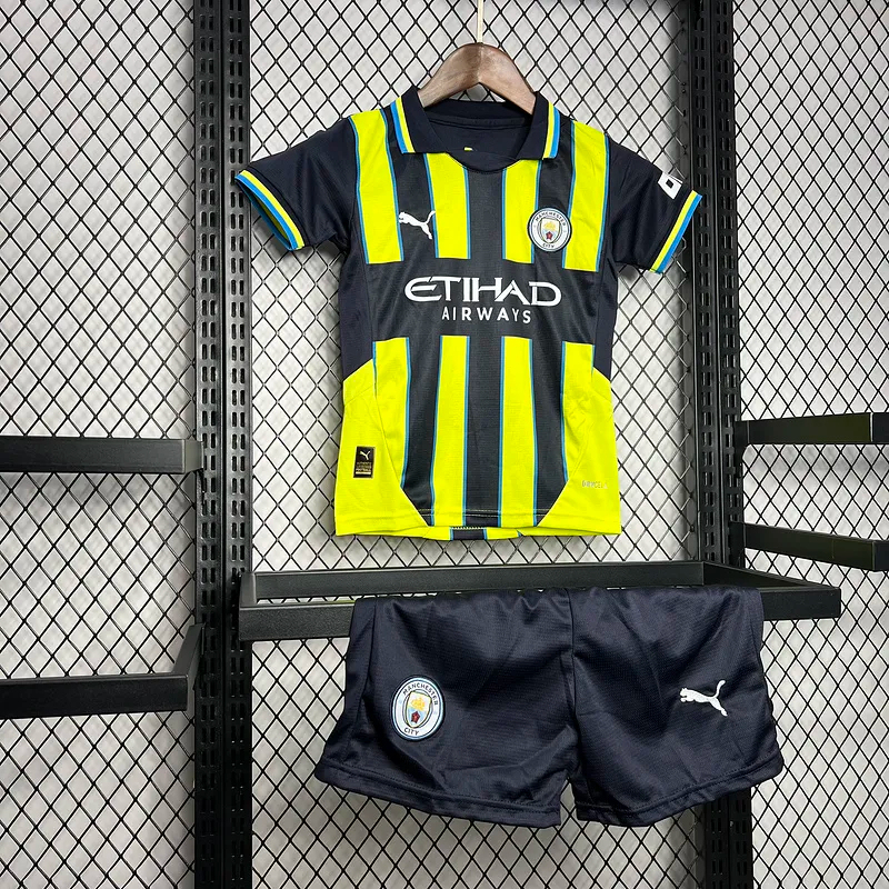 Manchester City Away Kids Kit Jersey+Shorts 2024/25