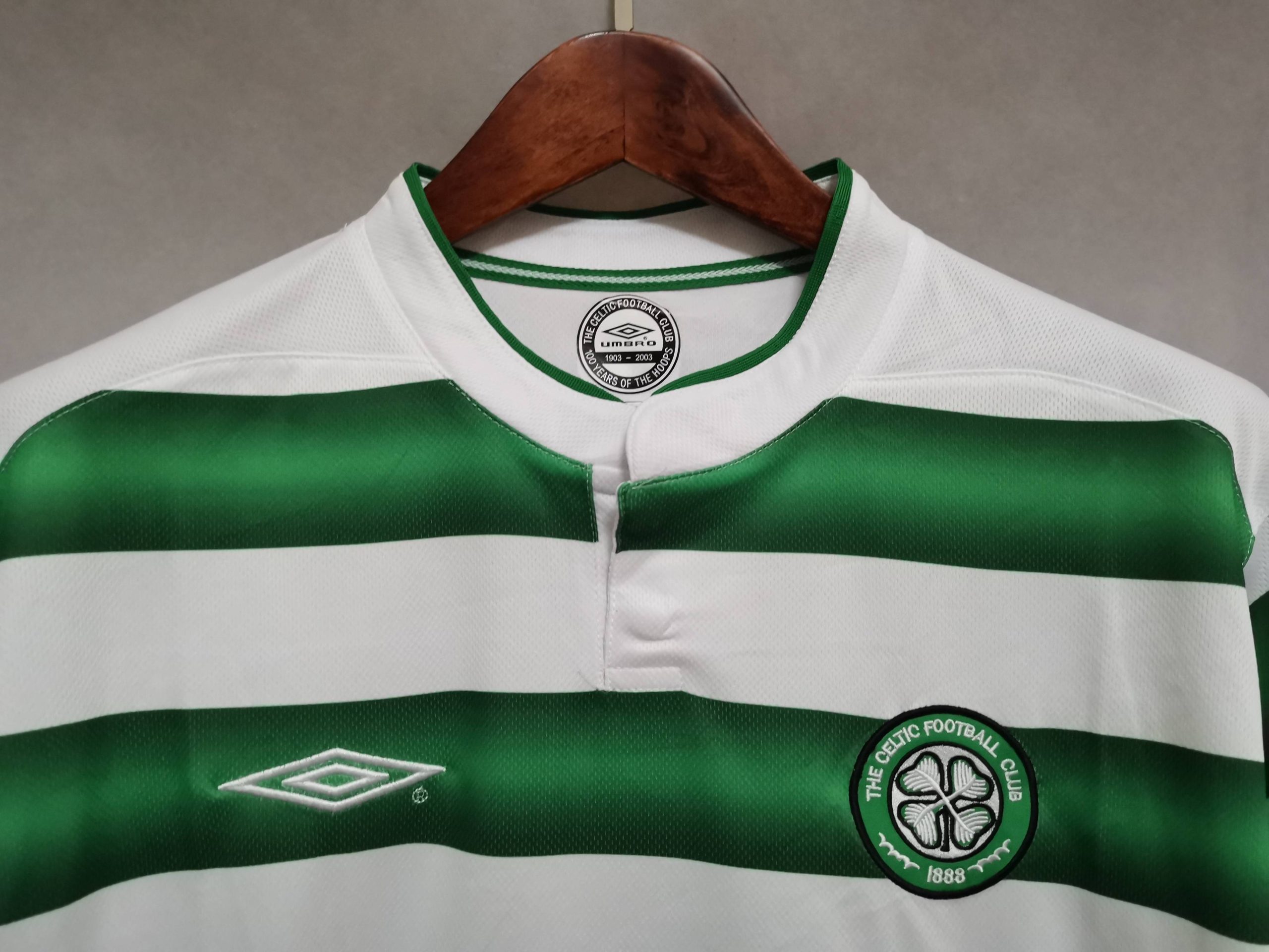 Celtic Retro Soccer Jersey Home Custom Shirt 2003/04 - Image 2