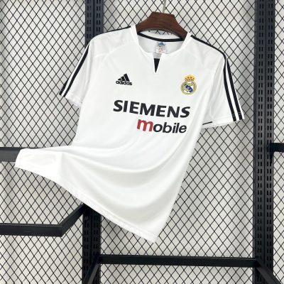 Real Madrid Retro Jersey Home Custom Soccer Shirt 2003-04