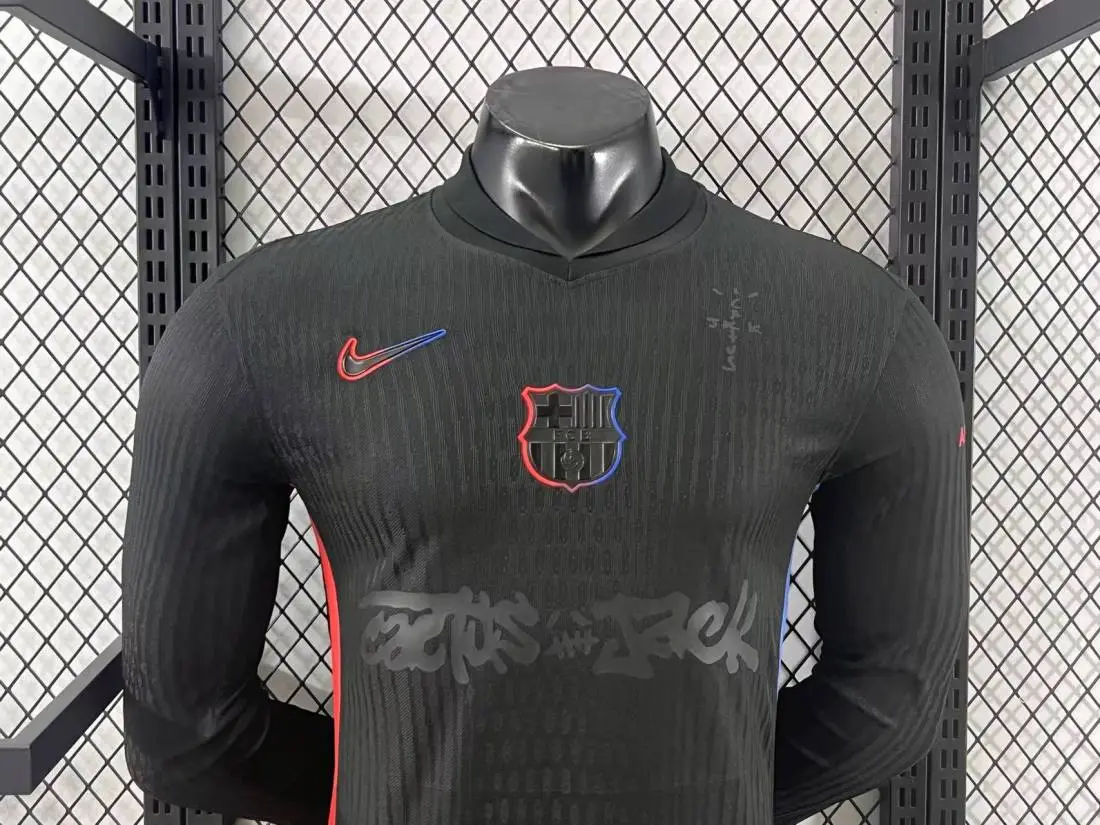 Soccer Jersey Barcelona Away x Travis Scott Long Sleeve Shirt 2024/25 - Image 3