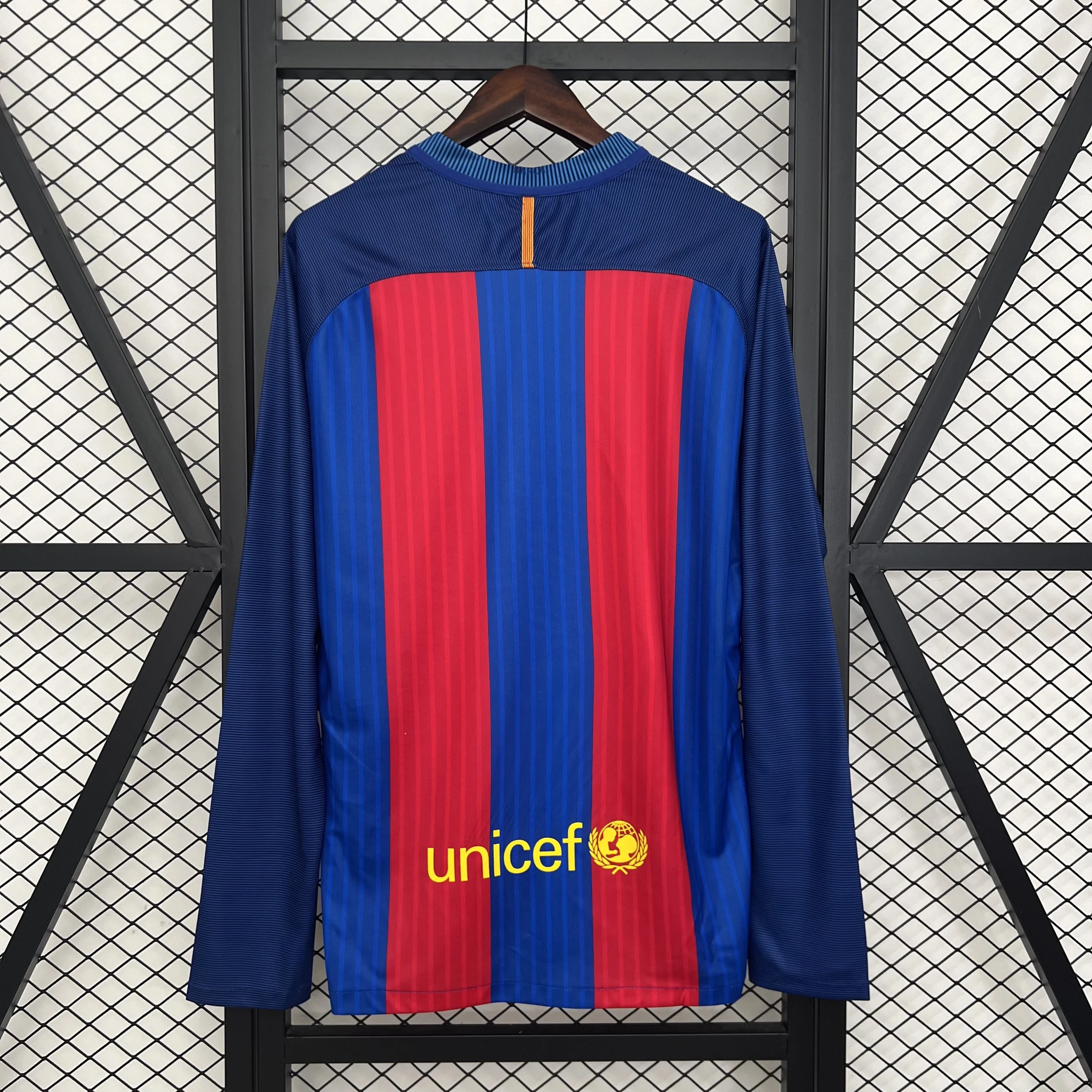 Barcelona Retro Jersey Home Long Sleeve Soccer Shirt 2014-15 - Image 2