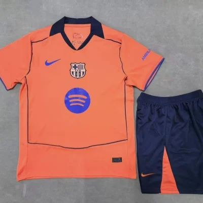 Barcelona Third Away Soccer Kids Kit Jersey+Shorts 2025/26