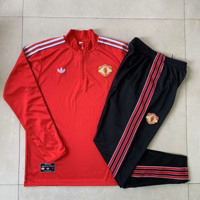 Alternative view of Kids Manchester United Training Kit (Sweatshirt+Pants) Red 2025/26