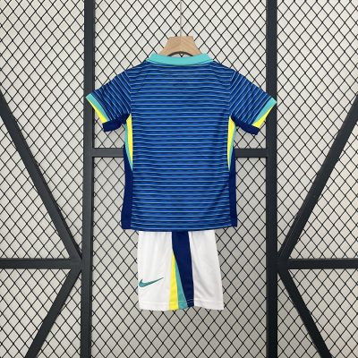Alternative view of Brazil Away Soccer Uniform Kids Kit Jersey+Shorts Copa America 2024
