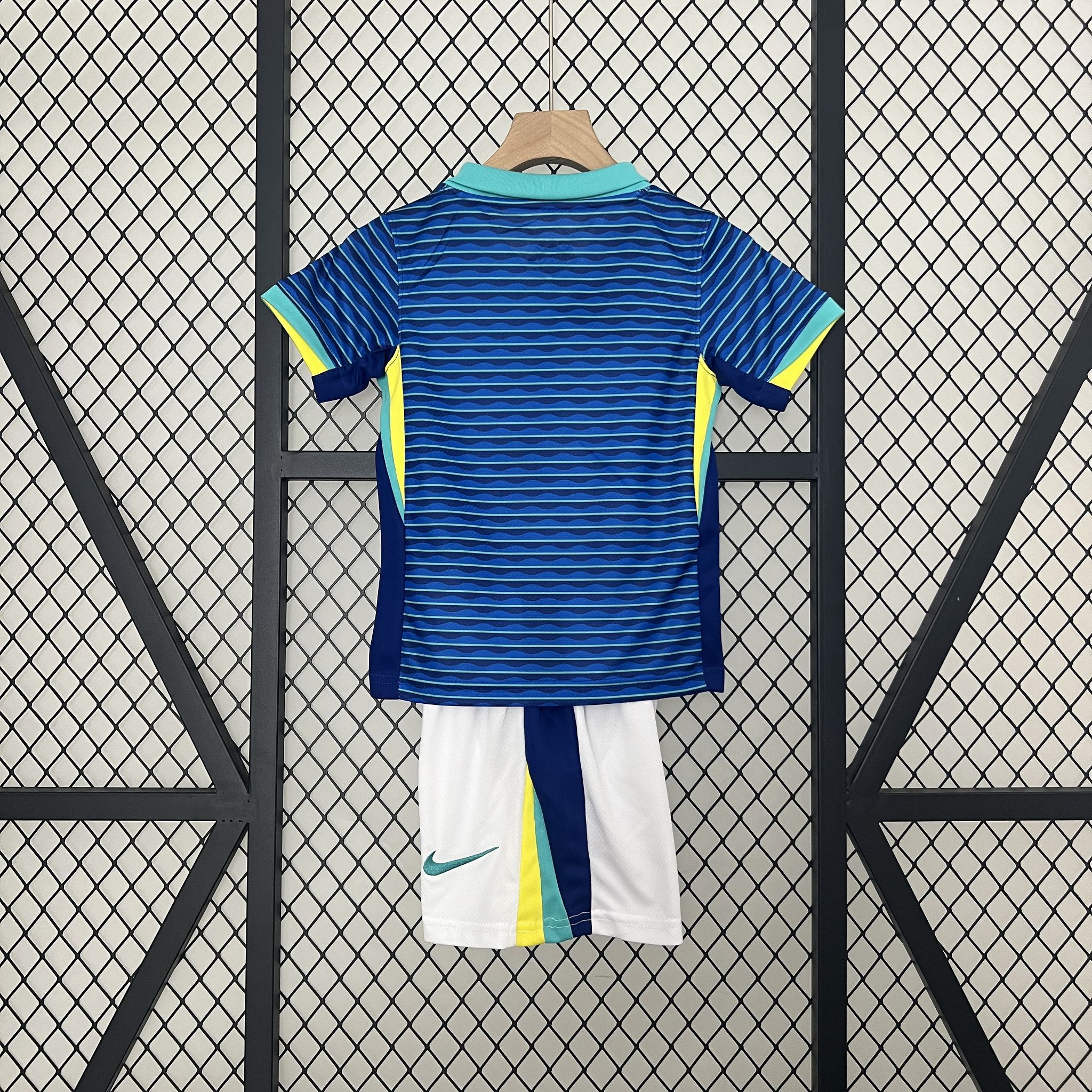 Brazil Away Soccer Uniform Kids Kit Jersey+Shorts Copa America 2024 - Image 2