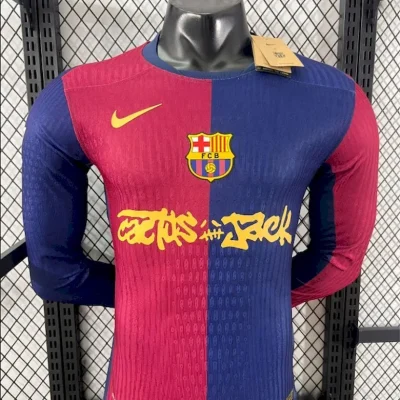 Soccer Jersey Barcelona Home x Travis Scott  Long Sleeve Shirt 2024/25