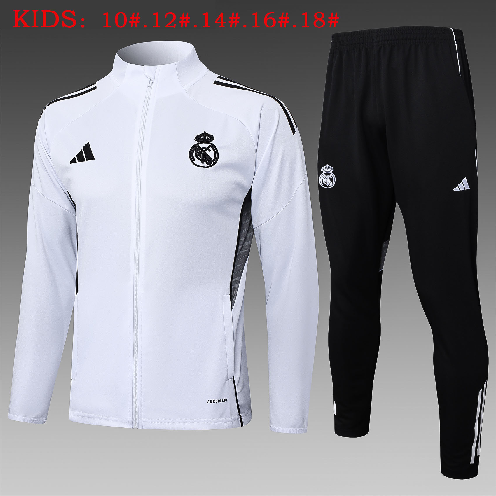 Kids Real Madrid Training Kit (Jacket+Pants) White 2025/26
