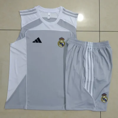 Real Madrid Sleeveless Training Kit Gray 2025/26