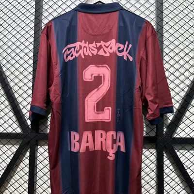Alternative view of CJ X FC BARCELONA RETRO 2000/01 HOME SKELETON JERSEY