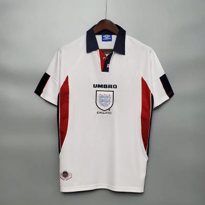 England Retro Soccer Jersey Home Custom Shirt World Cup 1998