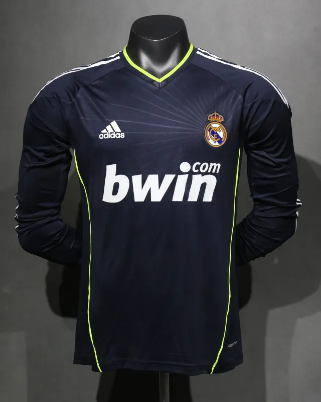 Real Madrid Retro Jersey Away Long Sleeve Soccer Shirt 2010/11