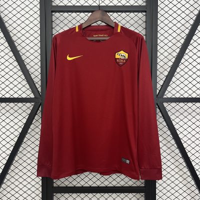 Roma Retro Soccer Jersey Home Long Sleeve Custom Shirt 2017/18