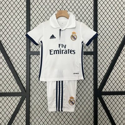 Real Madrid Retro Jersey Home Kids Kit Jersey+Shorts 2016/17
