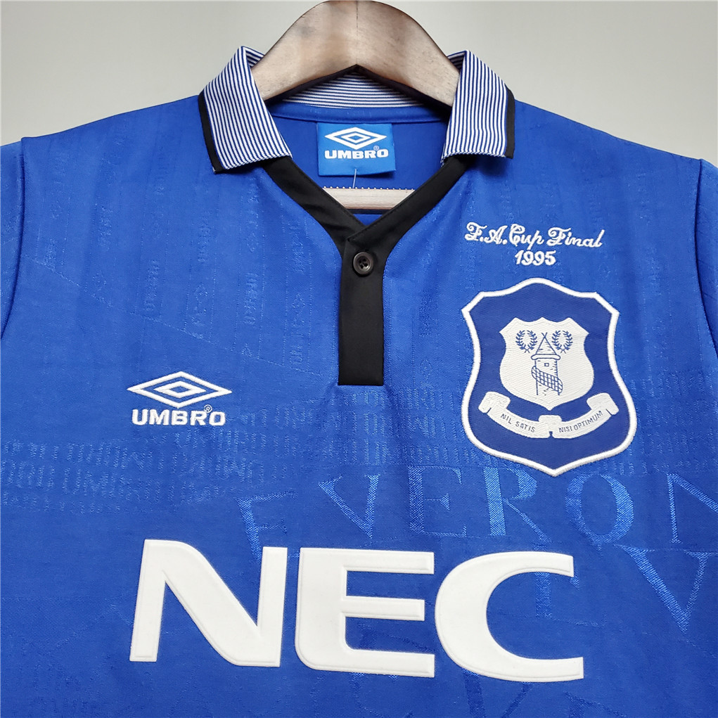 Everton Retro Football Jersey Home Custom Shirt 1994/95 - Image 6