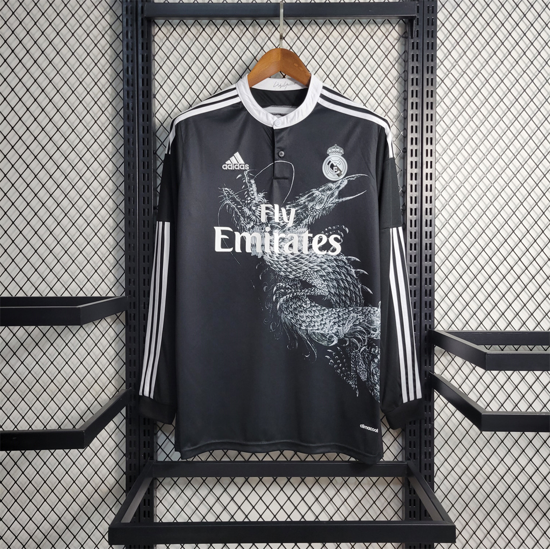 Real Madrid Retro Jersey Third Away Custom Long Sleeve Soccer Shirt 2014/15 - Image 2
