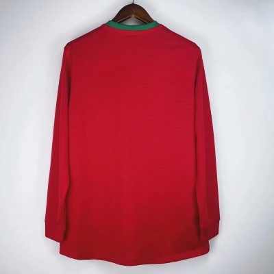 Alternative view of Portugal Retro Soccer Jersey Home Long Sleeve Custom Shirt 2012