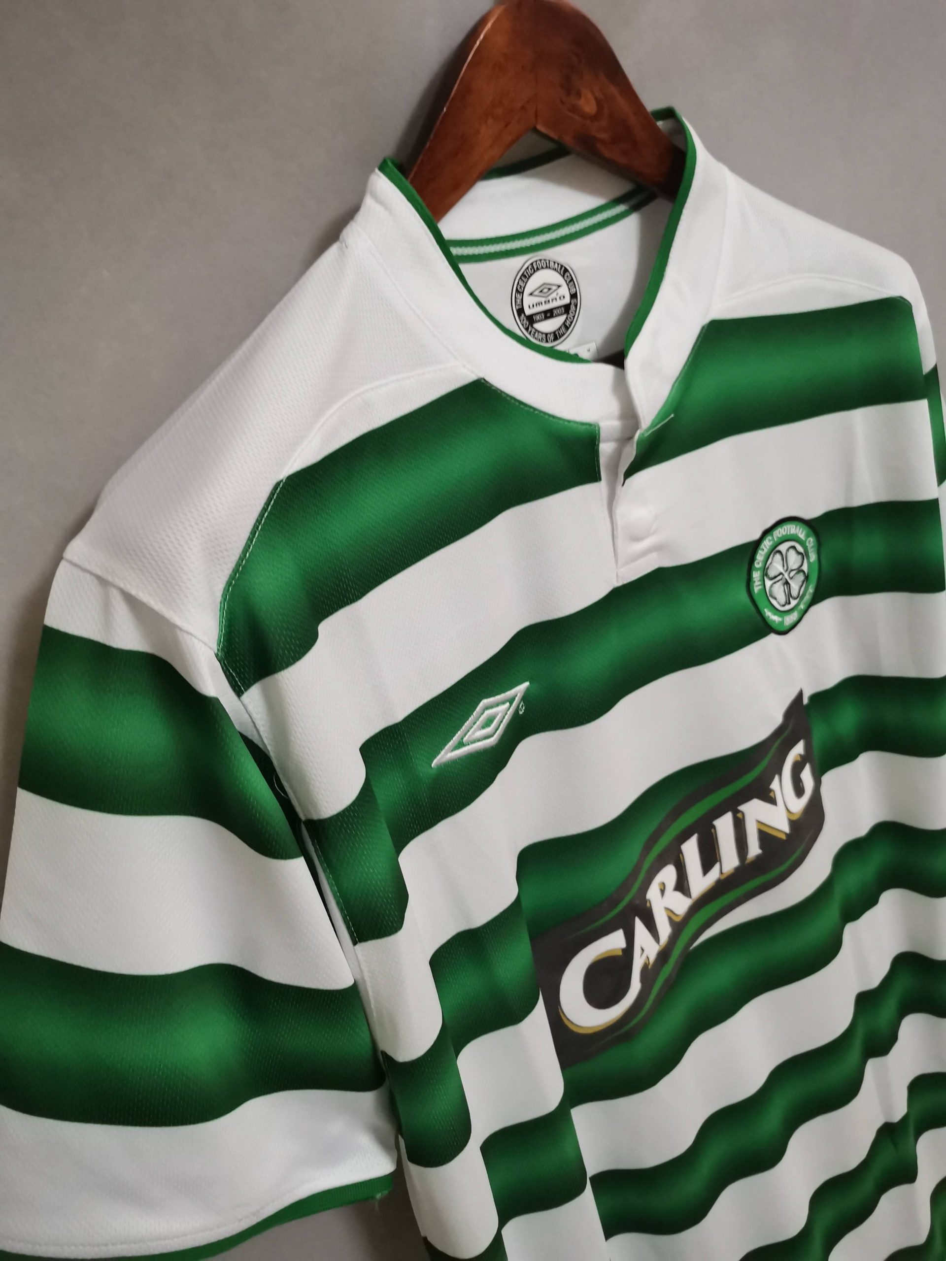 Celtic Retro Soccer Jersey Home Custom Shirt 2003/04 - Image 3