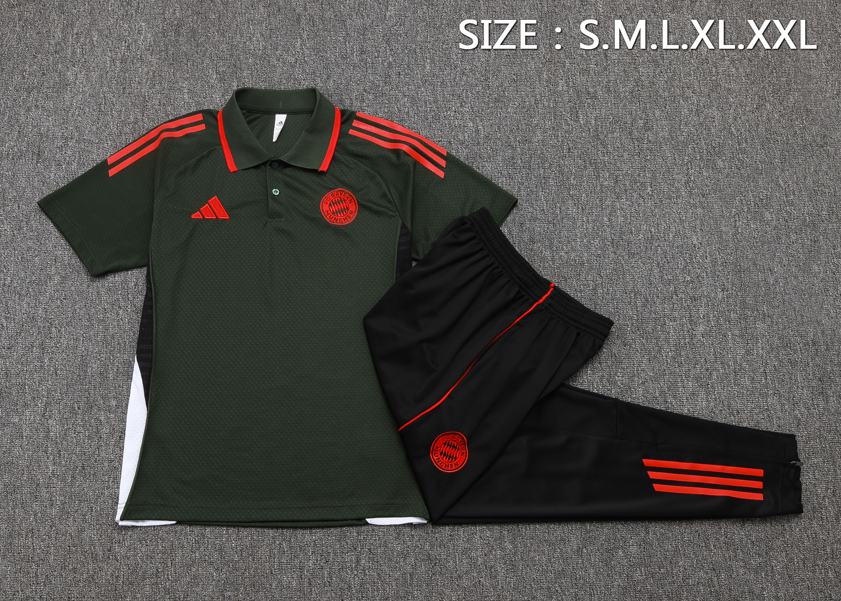 Bayern Munich Training Kit (Polo+Pants) Deep Green 2025/26 - Image 4