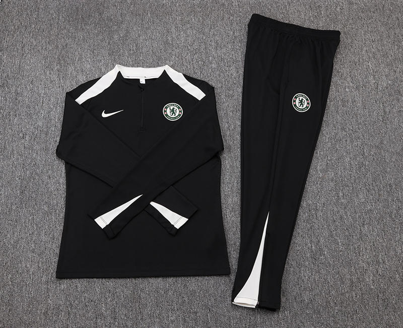 Chelsea Training Kit (Sweatshirt+Pants) Black 2025/26 - Image 2