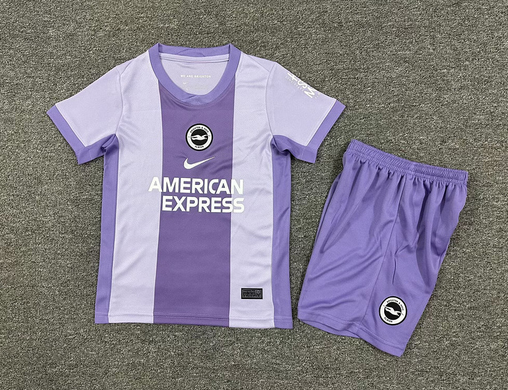 Brighton & Hove Albion Football Jersey Away Kids Kit Jersey+Shorts 2025/26