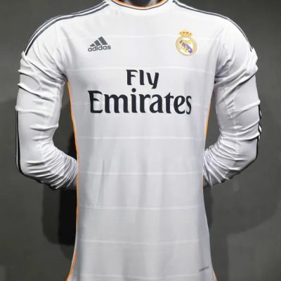 Real Madrid Retro Jersey Home Long Sleeve Soccer Shirt 2013/14
