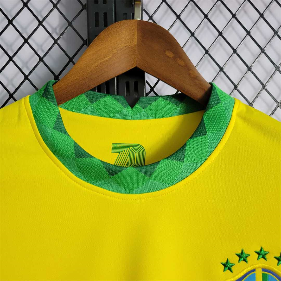 Brazil Retro Jersey Custom Home Soccer Jersey 2021 - Image 5