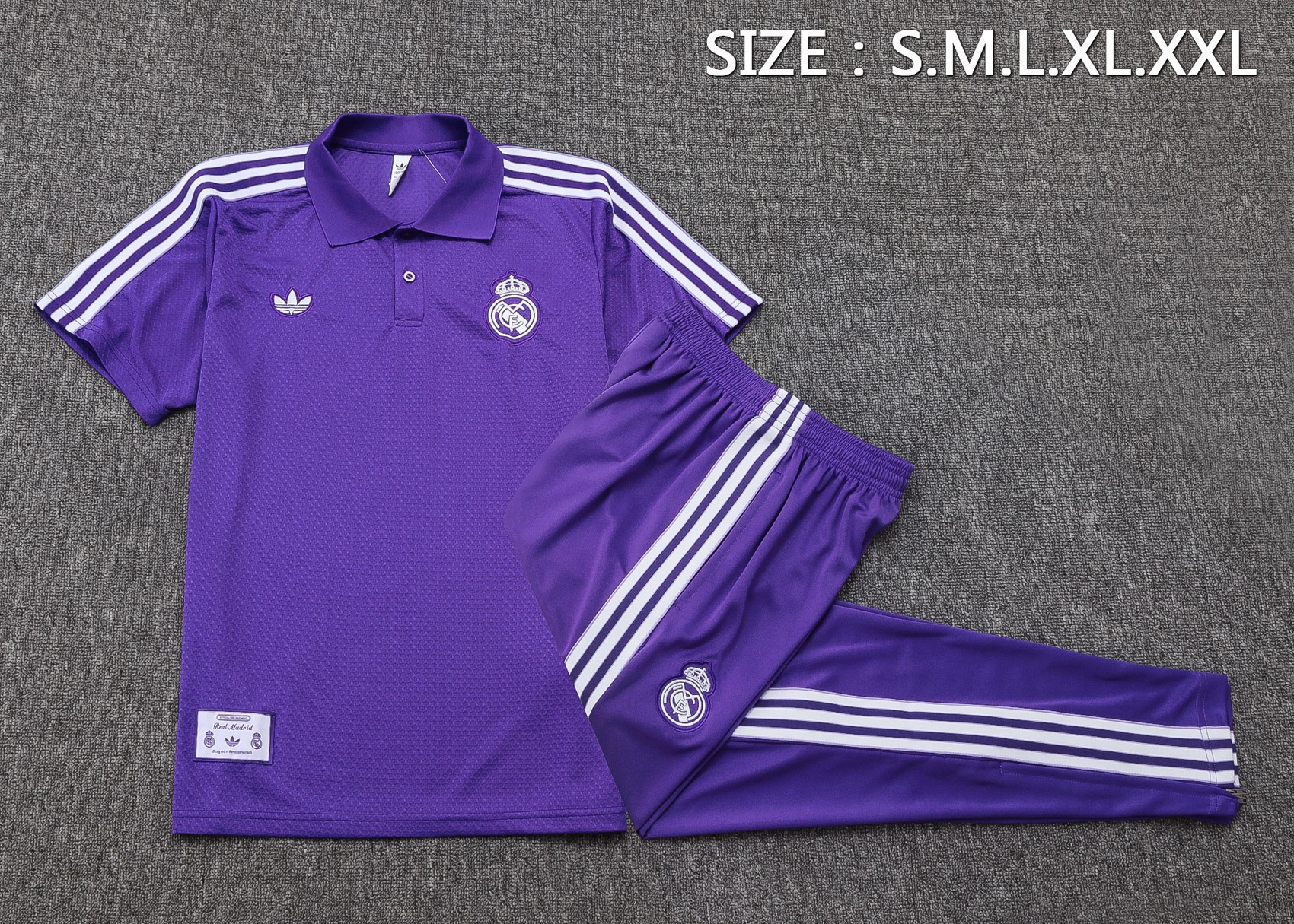 Real Madrid Training Kit (Polo+Pants) Purple 2025/26 - Image 2