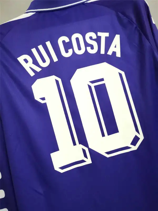 Fiorentina Retro Soccer Jersey Home Long Sleeve Custom Shirt 1998/99 - Image 3