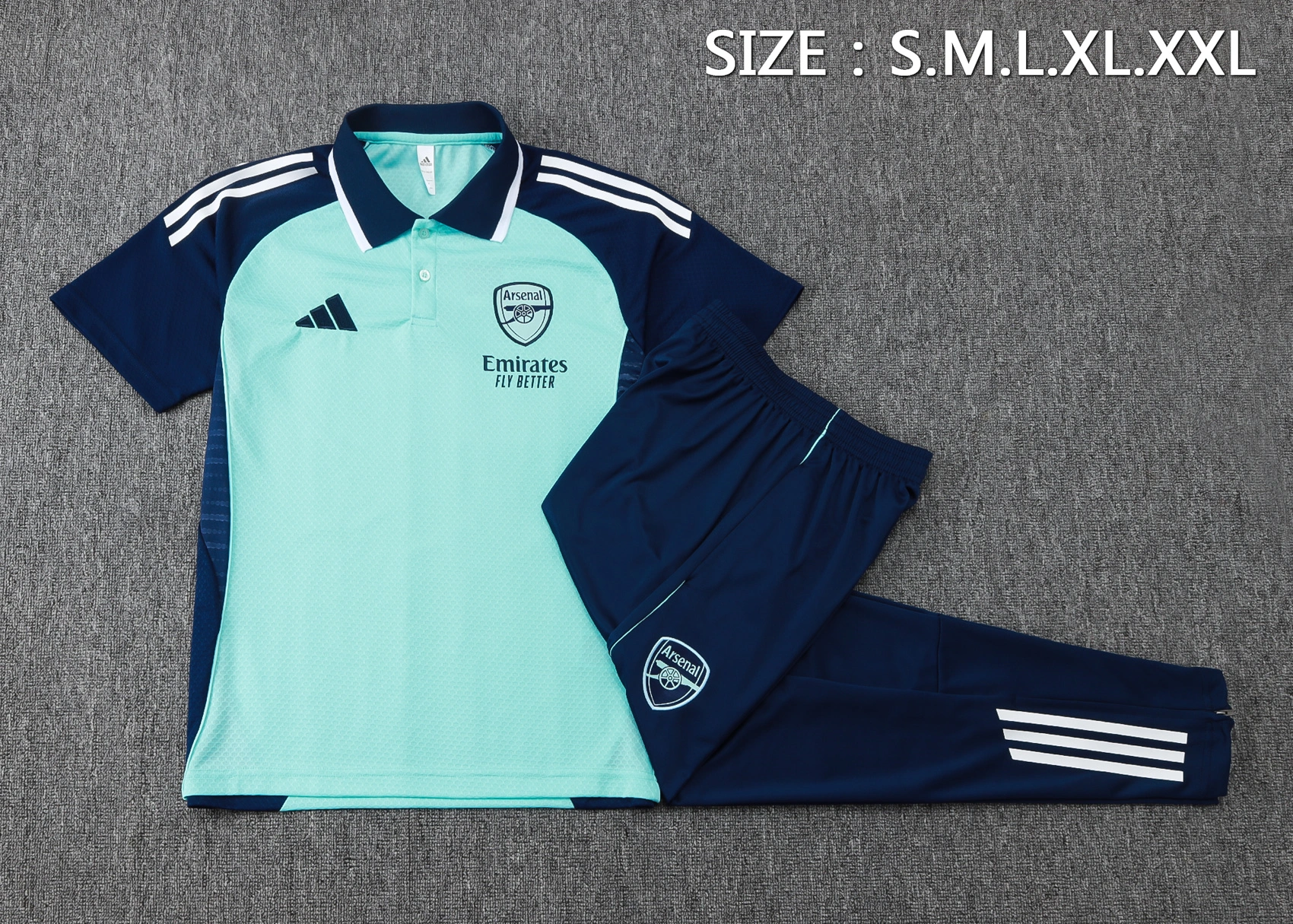 Arsenal Training Kit (Polo+Pants) Green 2025/26 - Image 2